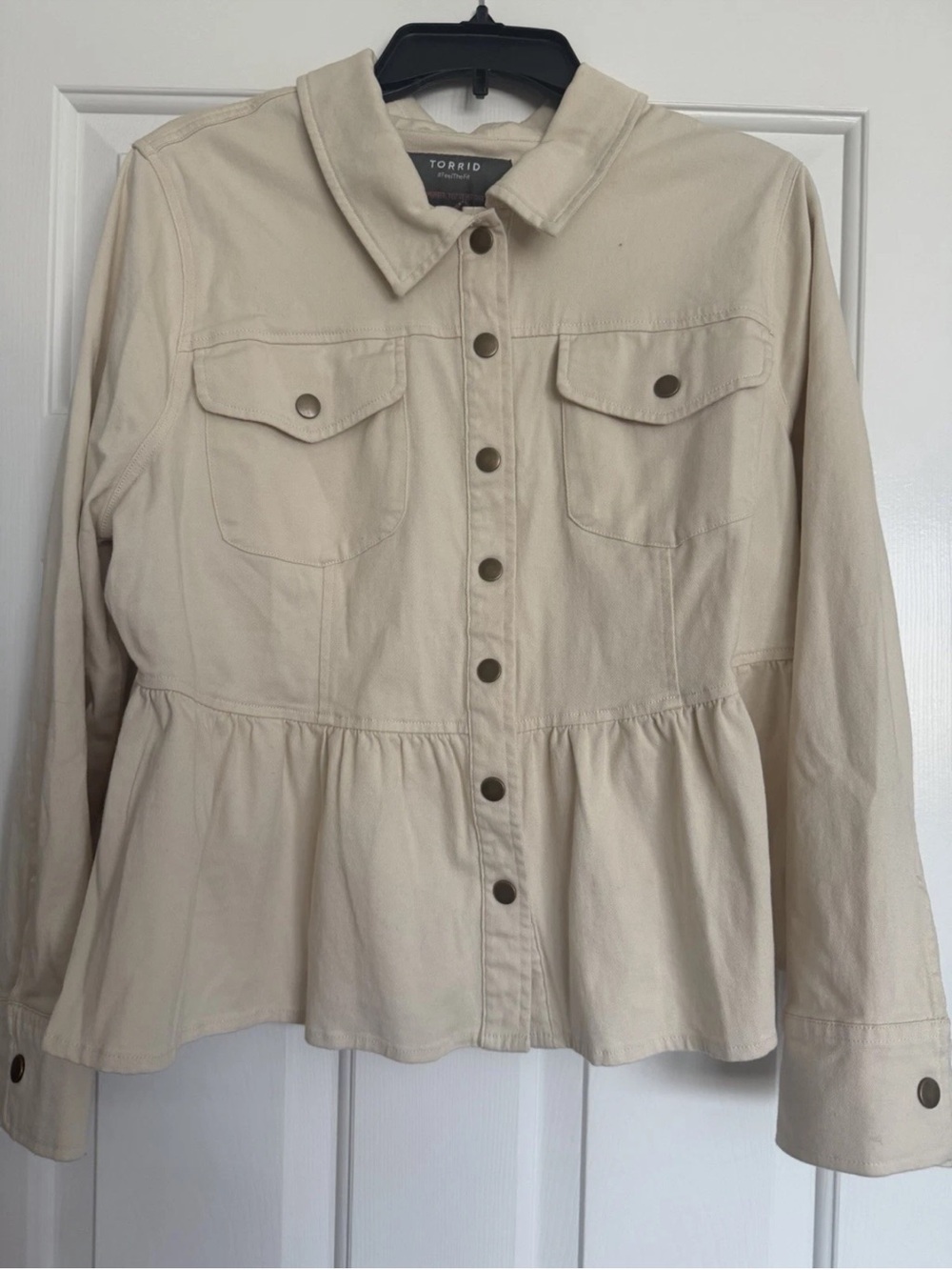 Torrid Peplum Twill Jacket M/L